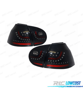 FAROLINS TRASEIROS LED VW GOLF 5 MK5 03-08 PRETO FUMADO