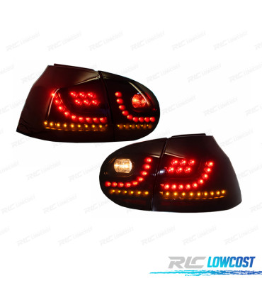 FAROLINS TRASEIROS LED VW GOLF 5 MK5 03-08 PRETO FUMADO