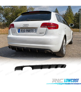 DIFUSOR AUDI A3 8P 08-13 LOOK RS3 PRETO BRILHANTE