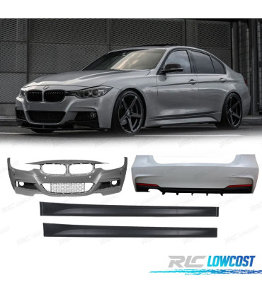 KIT CARROÇARIA BMW F30 LOOK M PERFORMANCE PDC SAÍDA DUPLA