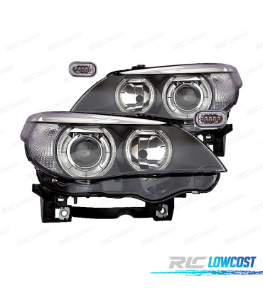 FARÓIS BMW E60 E61 03-07 PRETO