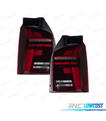 FAROLINS VOLKSWAGEN VW T5 03-10 LOOK T6.1 VERMELHO ESCURECIDO