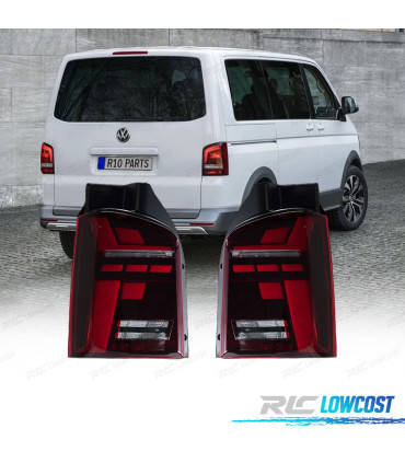 FAROLINS VOLKSWAGEN VW T5 03-10 LOOK T6.1 VERMELHO ESCURECIDO