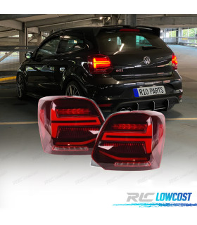 FAROLINS VOLKSWAGEN VW POLO V 09-17 LED VERMELHO DINÂMICOS