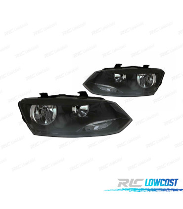 FARÓIS VW VOLKSWAGEN POLO 6R 09-14 PRETO