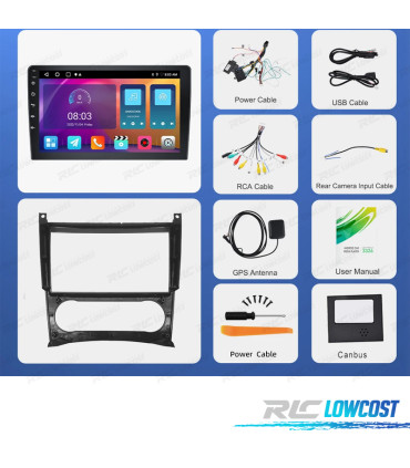 RÁDIO GPS ANDROID 13 MERCEDES CLASSE C W204 / GLK X204 08-12