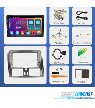 RÁDIO GPS ANDROID 13 VOLVO XC60 09-17