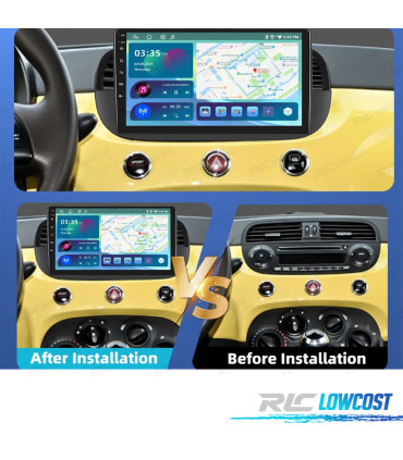 RÁDIO GPS ANDROID 13 FIAT 500 07-15