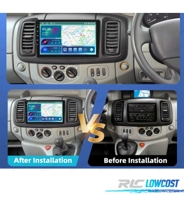 RÁDIO GPS ANDROID 13 RENAULT TRAFIC / OPEL VIVARO 01-10