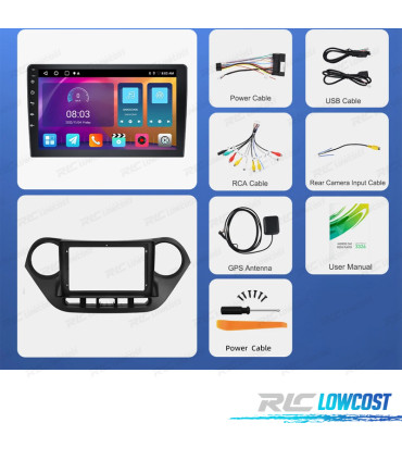 RÁDIO GPS ANDROID 13 HYUNDAI I10 14-19