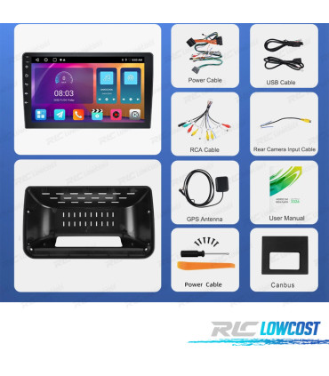 RÁDIO GPS ANDROID OPEL CORSA C / COMBO 00-06