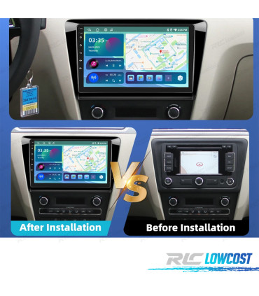 RÁDIO GPS ANDROID SKODA RAPID 12-19