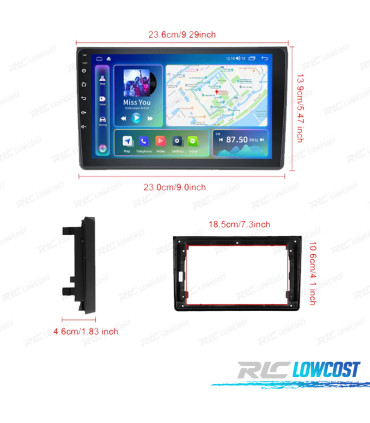 RÁDIO GPS ANDROID AUDI A4 01-08