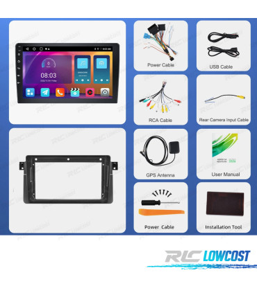 RÁDIO GPS ANDROID 13 BMW E46 98-07