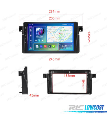 RÁDIO GPS ANDROID 13 BMW E46 98-07