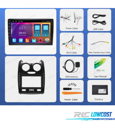 RÁDIO GPS ANDROID 13 DACIA DUSTER 10-17