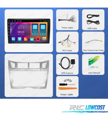 RÁDIO GPS ANDROID 13 TOYOTA YARIS 05-11