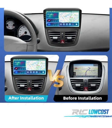 RÁDIO GPS ANDROID 13 PEUGEOT 207 09-12