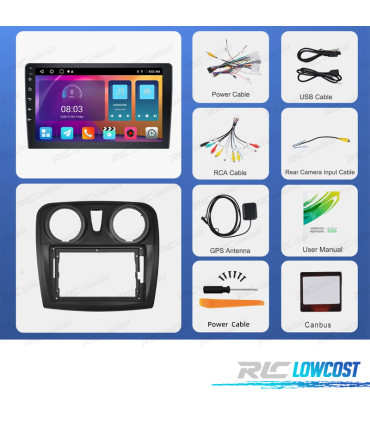 RÁDIO GPS ANDROID 13 DACIA SANDERO 12-16