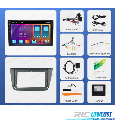RÁDIO GPS ANDROID 13 SEAT ALTEA 04-15