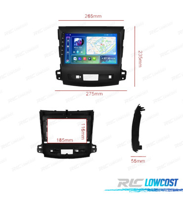 RÁDIO GPS ANDROID 13 PEUGEOT 4007 07-12
