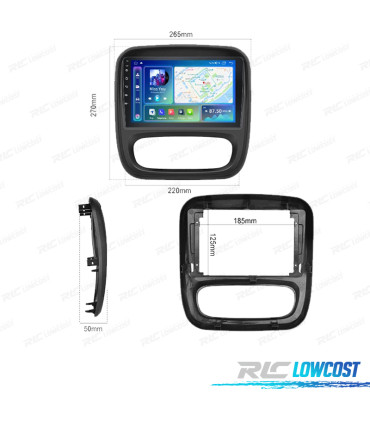 RÁDIO GPS ANDROID 13 RENAULT TRAFIC / OPEL VIVARO 14-19