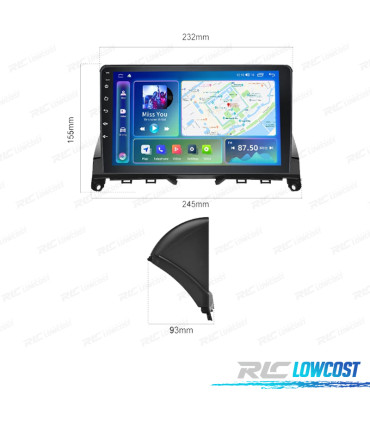 RÁDIO GPS ANDROID 13 MERCEDES CLASSE C W204 07-11