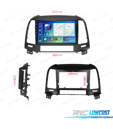 RÁDIO GPS ANDROID 13 HYUNDAI SANTA FE 06-12
