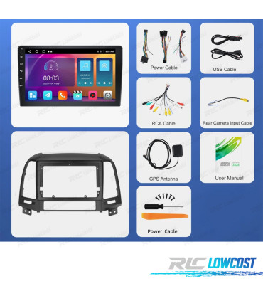 RÁDIO GPS ANDROID 13 HYUNDAI SANTA FE 06-12