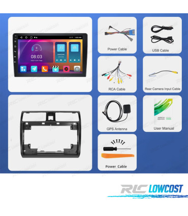 RÁDIO GPS ANDROID 13 SUZUKI SWIFT 05-10