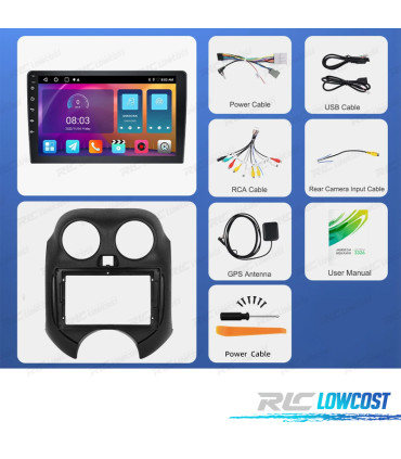 RÁDIO GPS ANDROID 13 NISSAN MICRA 11-17
