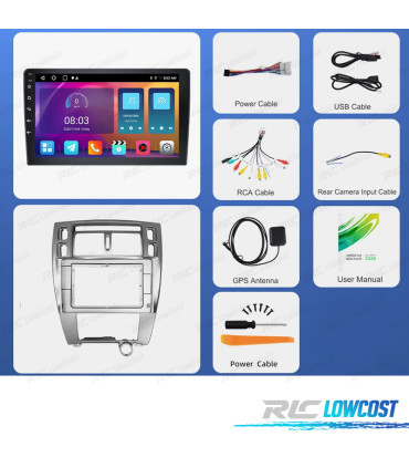 RÁDIO GPS ANDROID 13 HYUNDAI TUCSON 04-10