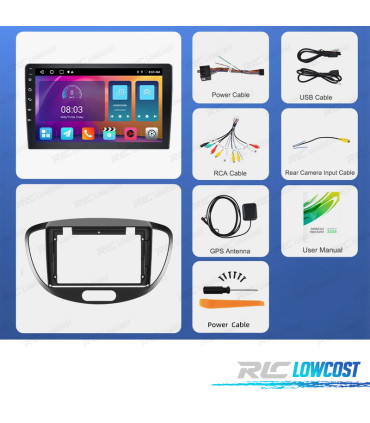 RÁDIO GPS ANDROID 13 HYUNDAI I10 11-13