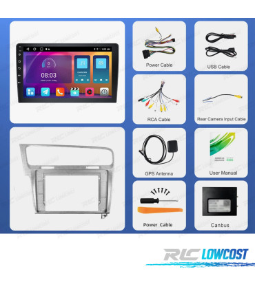 RÁDIO GPS ANDROID 13 VOLKSWAGEN GOLF MK7 12-17