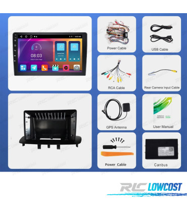 RÁDIO GPS ANDROID 13 RENAULT MEGANE 08-14