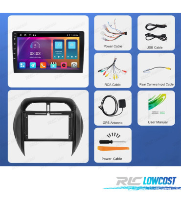 RÁDIO GPS ANDROID 13 TOYOTA RAV4 03-06