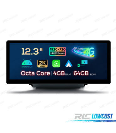 RÁDIO GPS ANDROID 13 AUDI Q3 12.3" 4GB+64GB