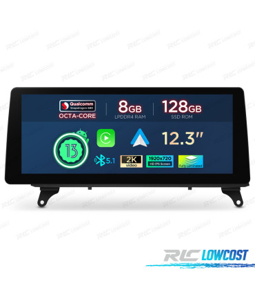 RÁDIO GPS ANDROID 14 BMW X5 E70 / X6 E71 CIC 12.3" 8GB+128GB