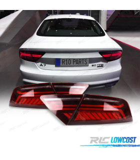 FAROLINS AUDI A7 4G 10-17 LOOK RS7 LED VERMELHO FUMADO