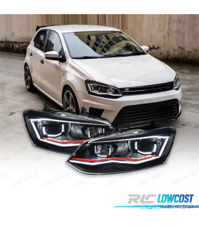 FARÓIS VOLKSWAGEN POLO 6R 6C 09-17 LOOK GTI 18