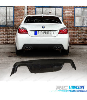 DIFUSOR TRASEIRO BMW E60 E61 LOOK M SAÍDA PRETO BRILHANTE