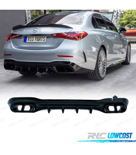 DIFUSOR MERCEDES W206 AMG 21- LOOK C63 + PONTEIRAS DE ESCAPE PRETAS