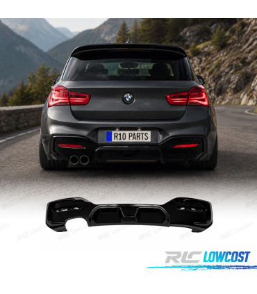 DIFUSOR TRASEIRO BMW F20 LCI 15-19 LOOK CS PRETO BRILHANTE