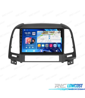 RÁDIO GPS 9'' ANDROID 13 HYUNDAI SANTA FE 06-12 2 DIN 4GB+64GB