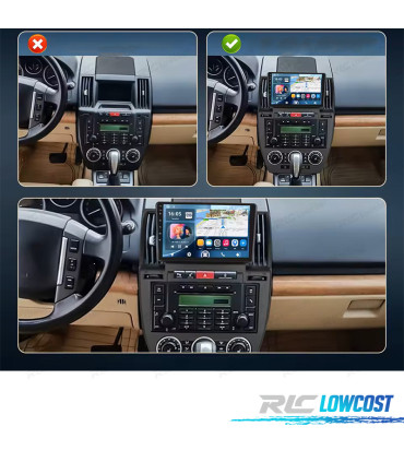 RÁDIO GPS 9'' ANDROID 13 LAND ROVER FREELANDER 2 07-12 2 DIN 4GB+64GB