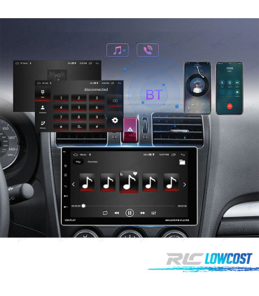 RÁDIO GPS 9'' ANDROID 13 UNIVERSAL 1 DIN 4GB+64GB