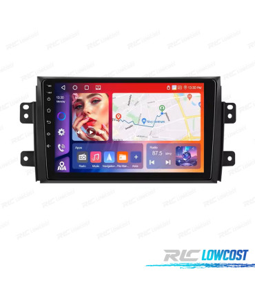 RÁDIO GPS 9'' ANDROID 13 SUZUKI SX4 06-09 2 DIN 4GB+64GB