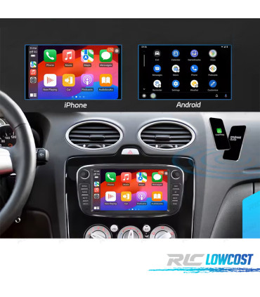 RÁDIO GPS 7'' ANDROID 13 FORD FOCUS II 08-11 S-MAX 08-11 MONDEO 08-11 GALAXY II 06-11 C-MAX 08-11 KUGA 06-11 4GB+64GB