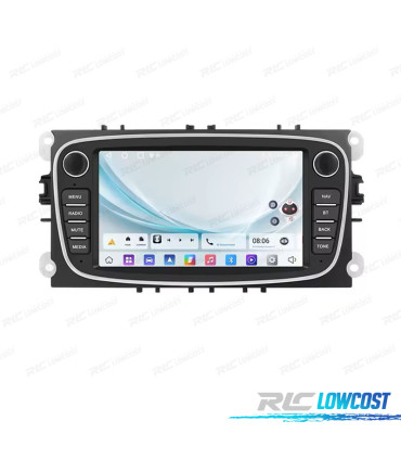 RÁDIO GPS 7'' ANDROID 13 FORD FOCUS II 08-11 S-MAX 08-11 MONDEO 08-11 GALAXY II 06-11 C-MAX 08-11 KUGA 06-11 4GB+64GB