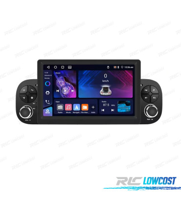 RÁDIO GPS 7'' ANDROID 13 FIAT PANDA 13-20 2 DIN 4GB+64GB